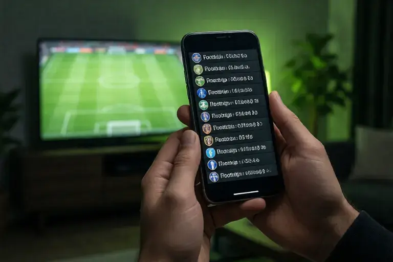 Phone with a list of clubs