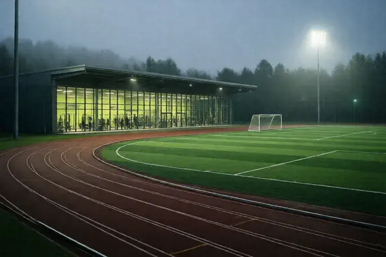 Empty training complex at dawn