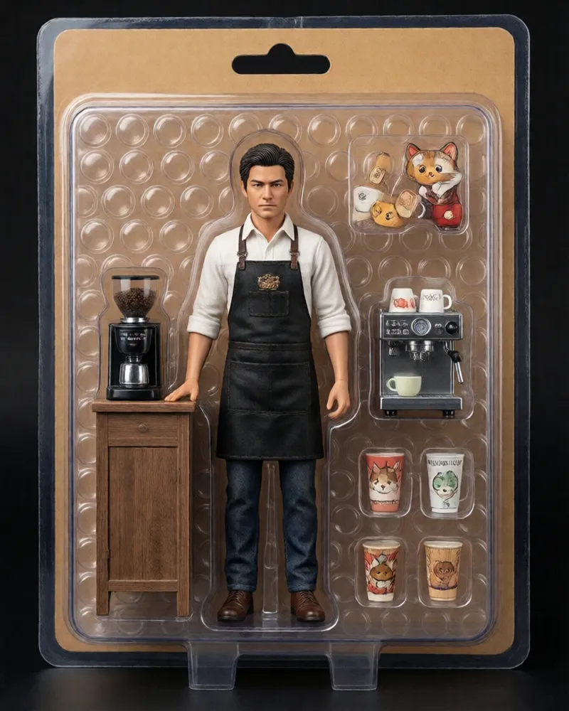 Exemplo do estilo Action figure na caixa