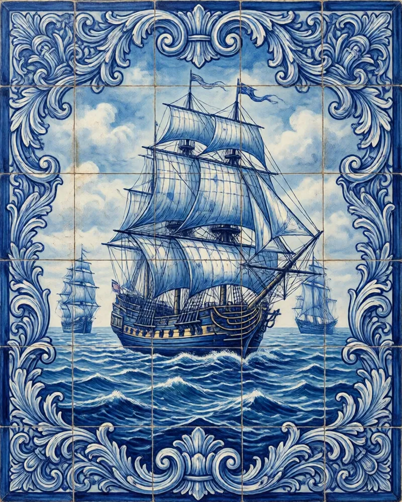 Exemplo do estilo Azulejo português