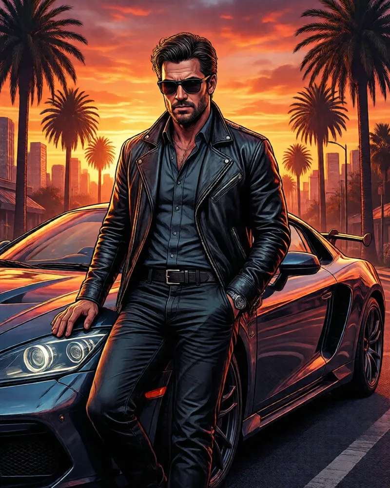 Exemplo do estilo Capa de game de crime