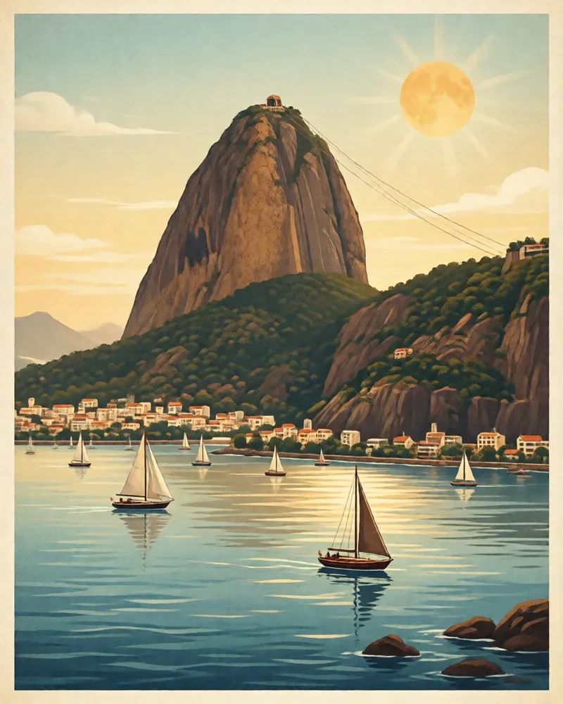 Exemplo do estilo Cartaz de viagem vintage