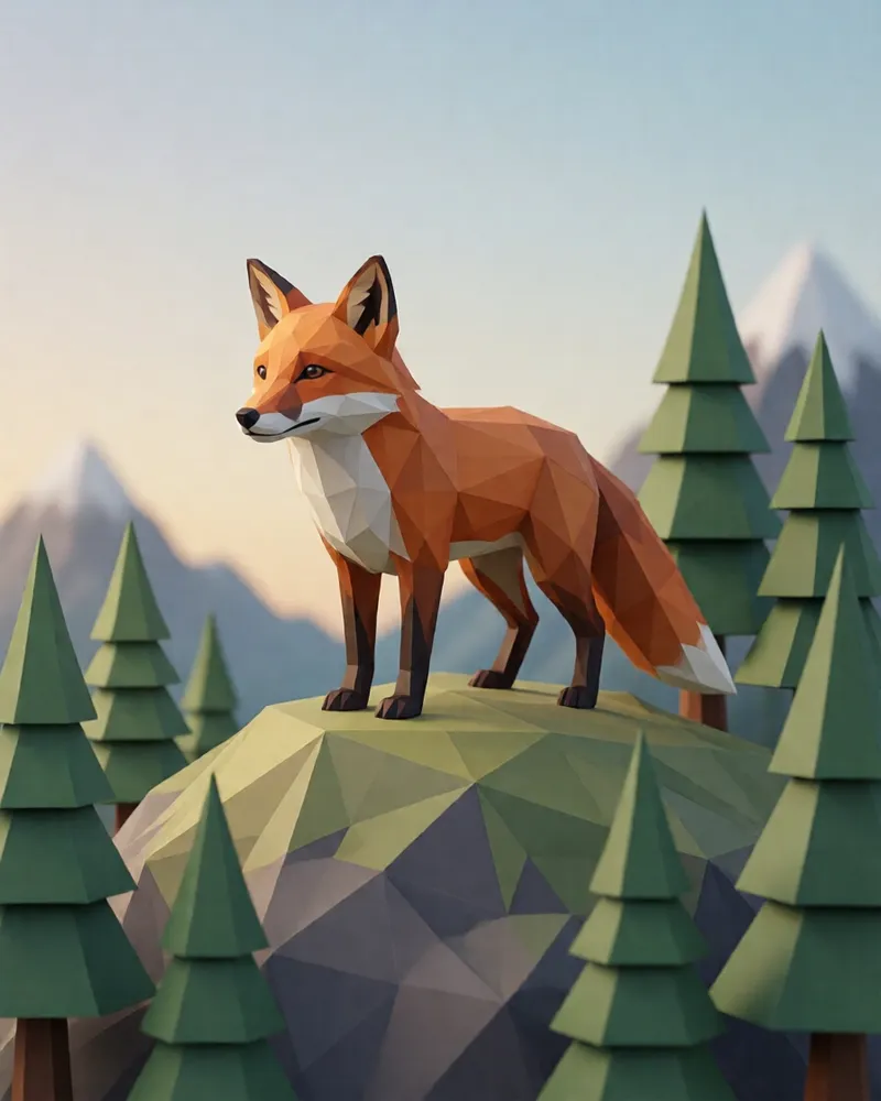Exemplo do estilo Low poly
