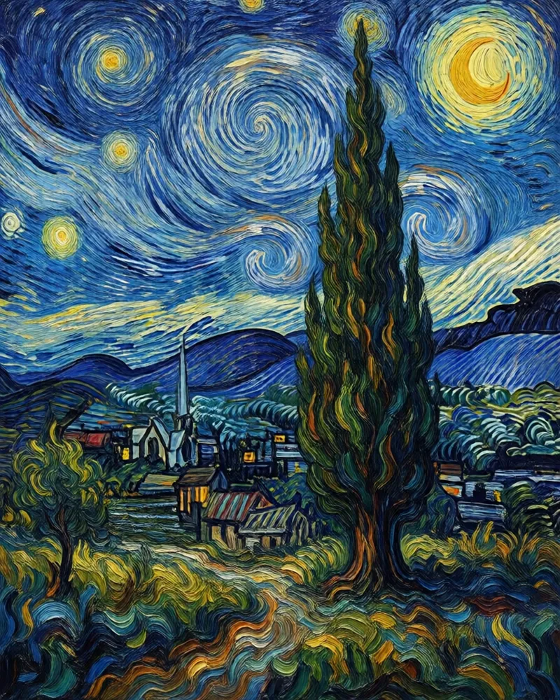 Exemplo do estilo Pós-impressionismo (Van Gogh)