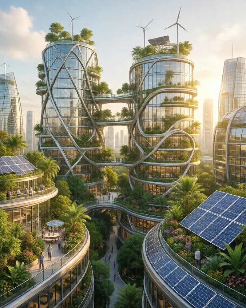 Exemplo do estilo Solarpunk