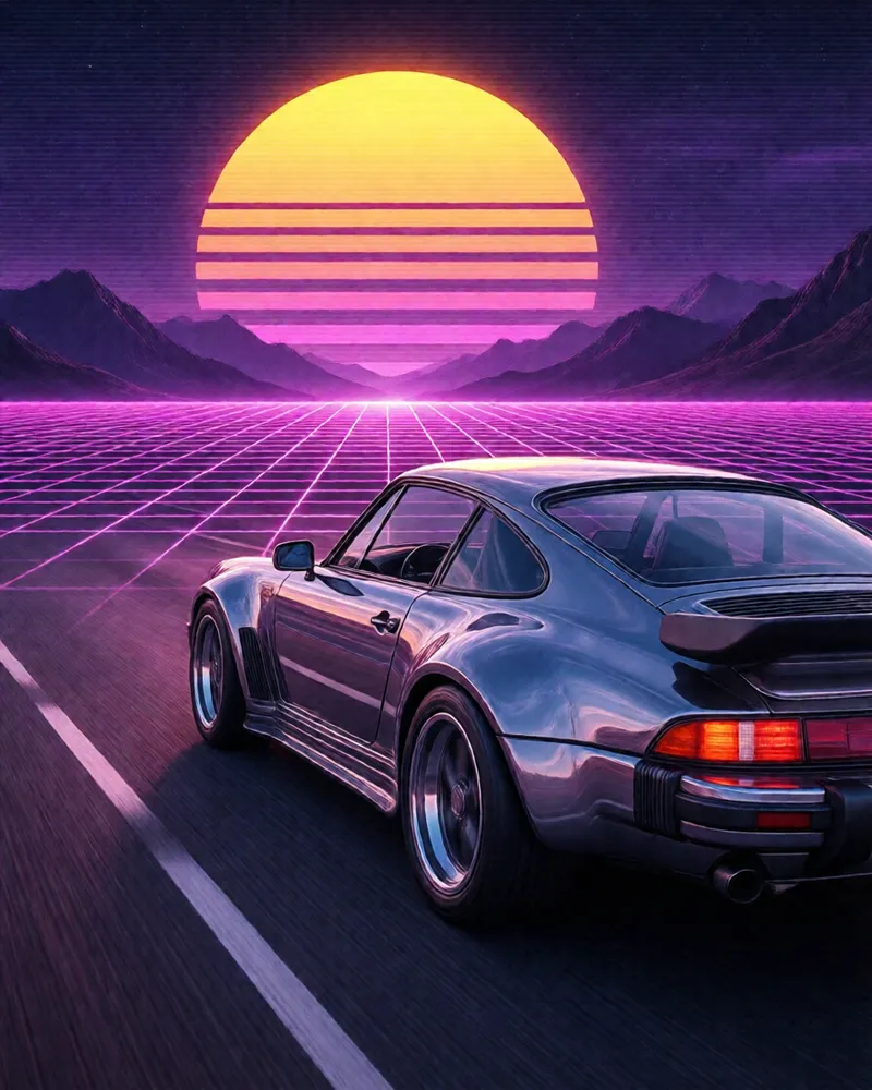 Exemplo do estilo Synthwave