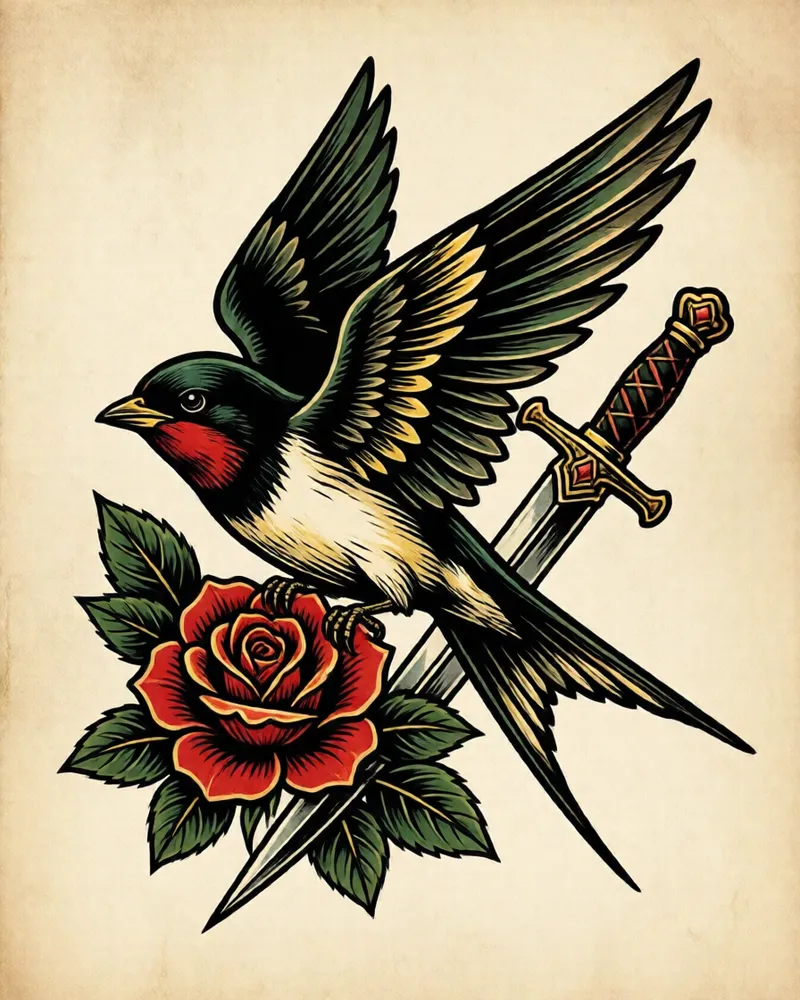 Exemplo do estilo Tatuagem old school