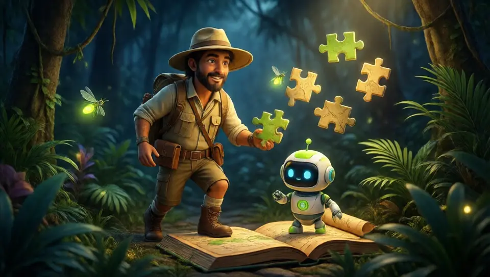 Arte do jogo Caça ao Prompt Perdido